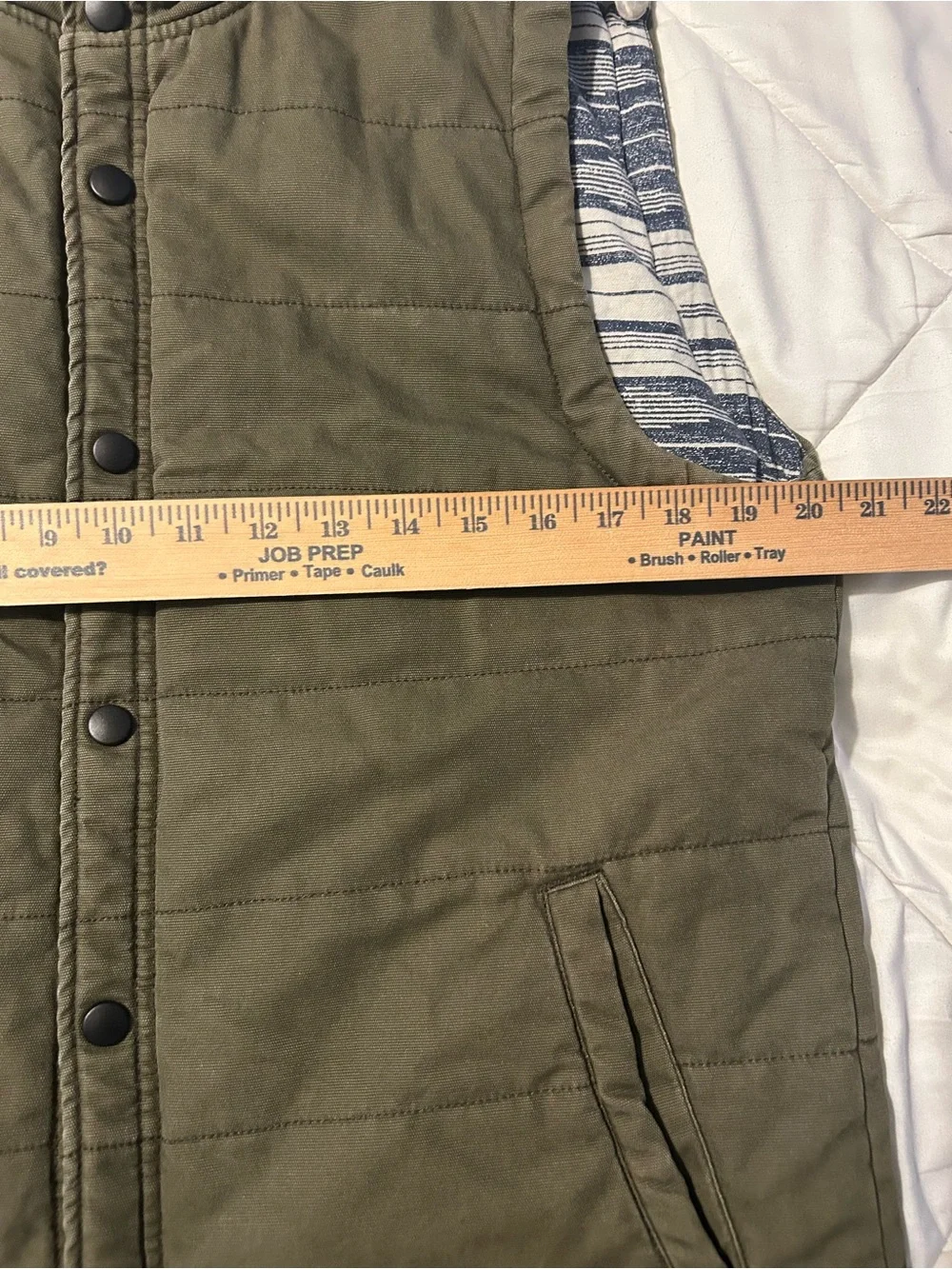 Unionbay M Quilted Vest Olive Brown Cotton Southwest Lining Utility Barn Fall